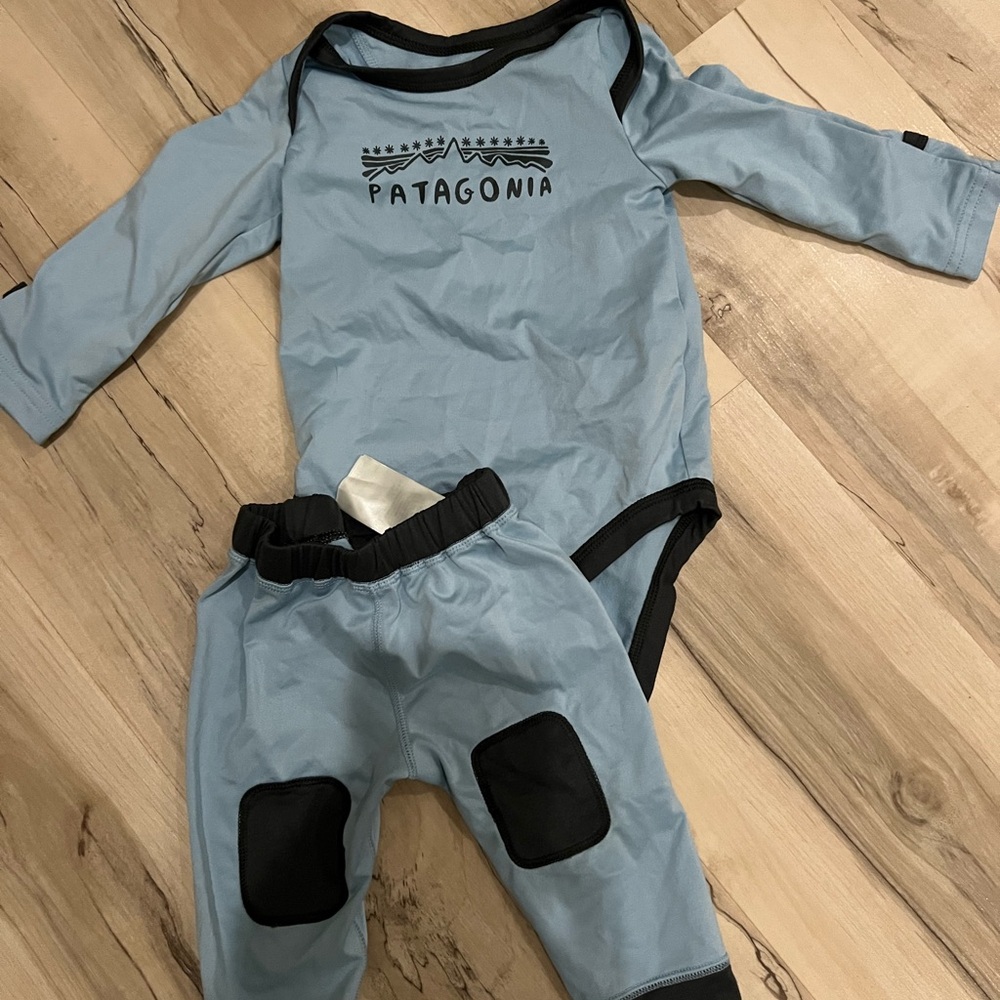 Patagonia Baby Blue Base Layer Outfit Set